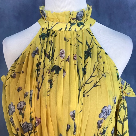 Self portrait cold shoulder floral maxi dress S M - Picture 5 of 7